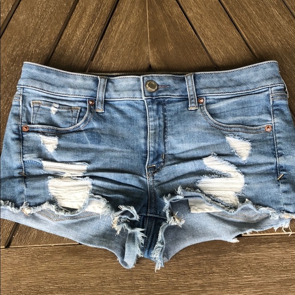 American Eagle Outfitters Pants - American Eagle Distressed Denim Shortie 6
